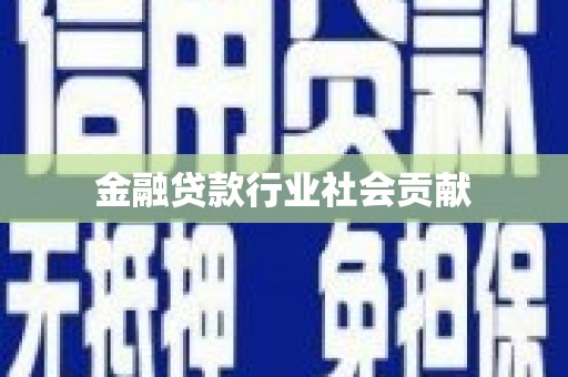 平顶山金融贷款行业社会贡献