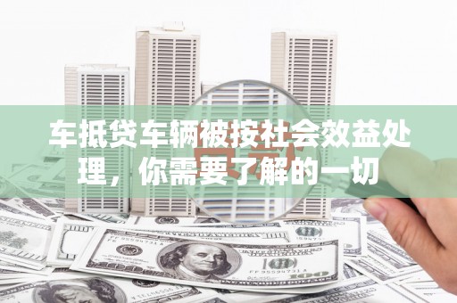朱家尖车抵贷车辆被按社会效益处理，你需要了解的一切