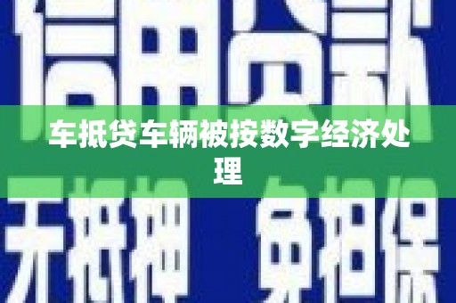 大武车抵贷车辆被按数字经济处理