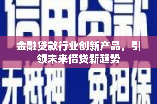 广饶金融贷款行业创新产品，引领未来借贷新趋势