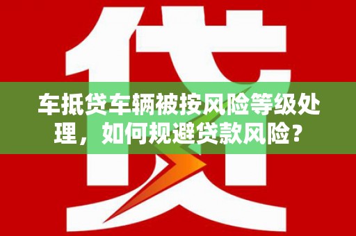 水上车抵贷车辆被按风险等级处理，如何规避贷款风险？