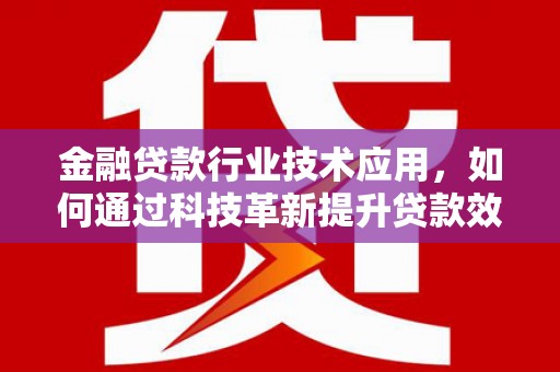 薛城金融贷款行业技术应用，如何通过科技革新提升贷款效率