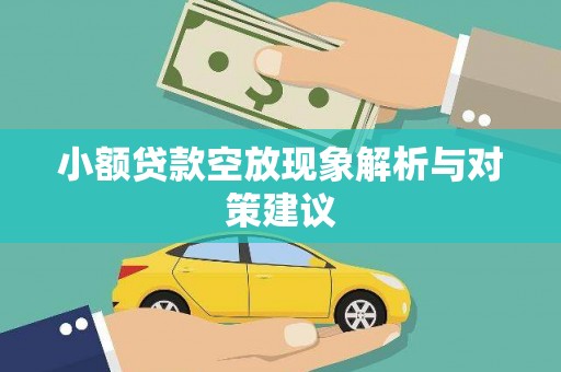 盐城小额贷款空放现象解析与对策建议