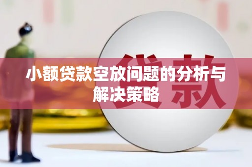 邵武小额贷款空放问题的分析与解决策略
